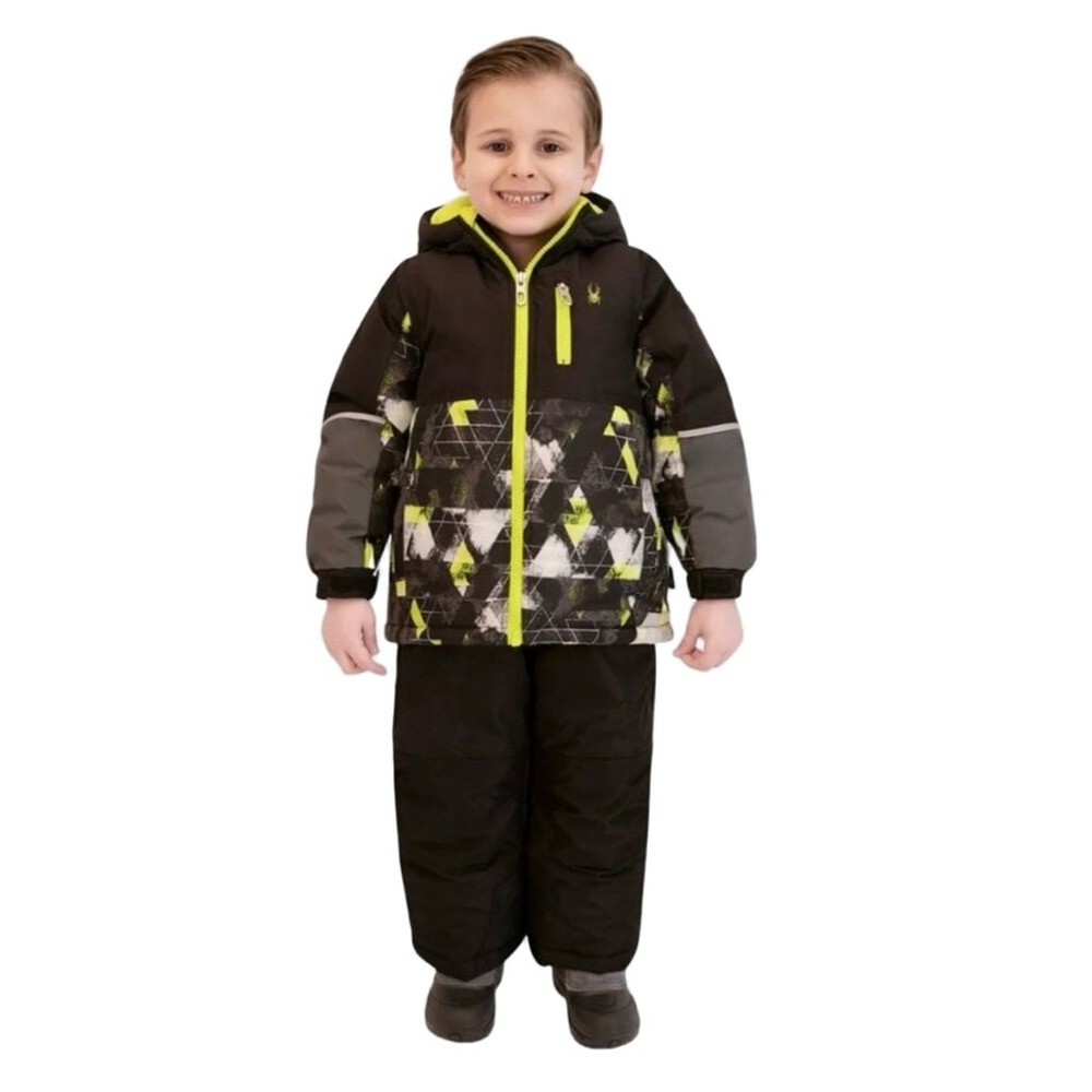 NEW! SPYDER 2 PIECE SNOWSUIT JACKET WITH MATCHING BIB PANTS SIZE 2T BOYS BLACK